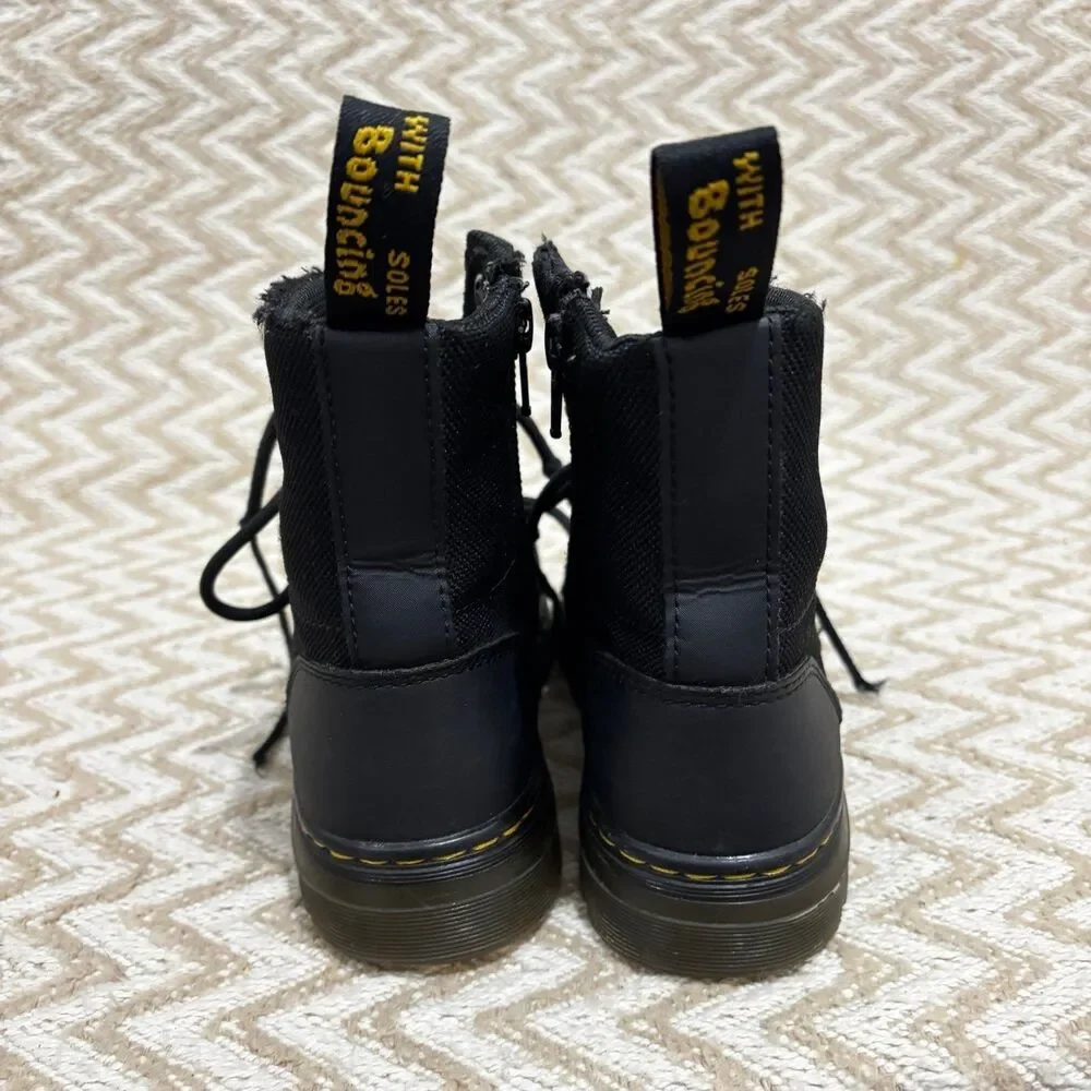 Dr. Martens COMB J Lace Up Ankle Zip Combat Boots Unisex Kids Size 2